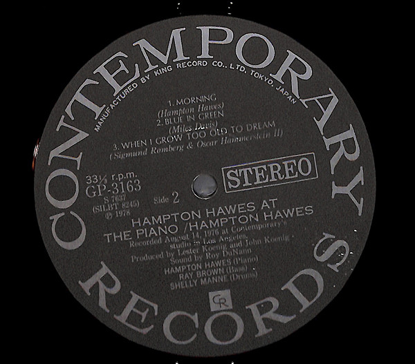 Hampton Hawes - At The Piano | Contemporary Records (GP 3163) - 4