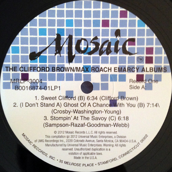 Clifford Brown And Max Roach - The Clifford Brown/Max Roach Emarcy Albums | Mosaic Records (MRLP-3004) - 2