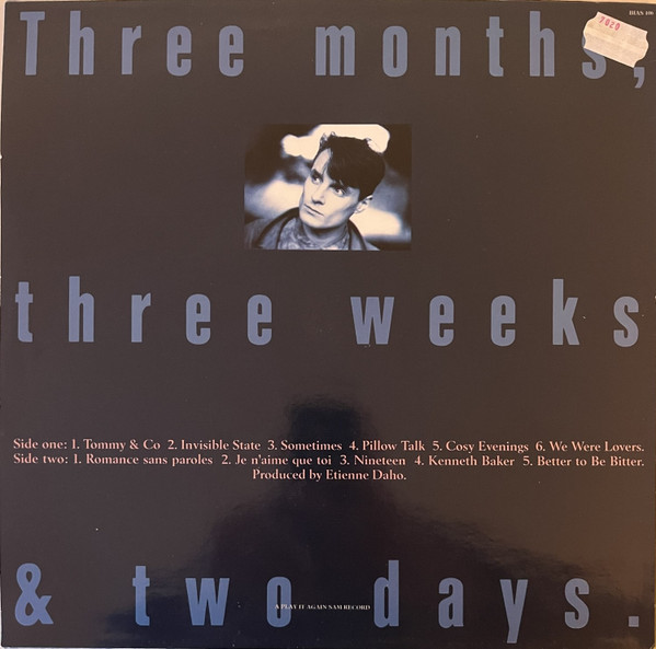 Bill Pritchard - Three Months, Three Weeks & Two Days | Play It Again Sam Records (BIAS 106 LP) - 2 Bill Pritchard - Three Months, Three Weeks & Two Days | Play It Again Sam Records (BIAS 106 LP) - 2