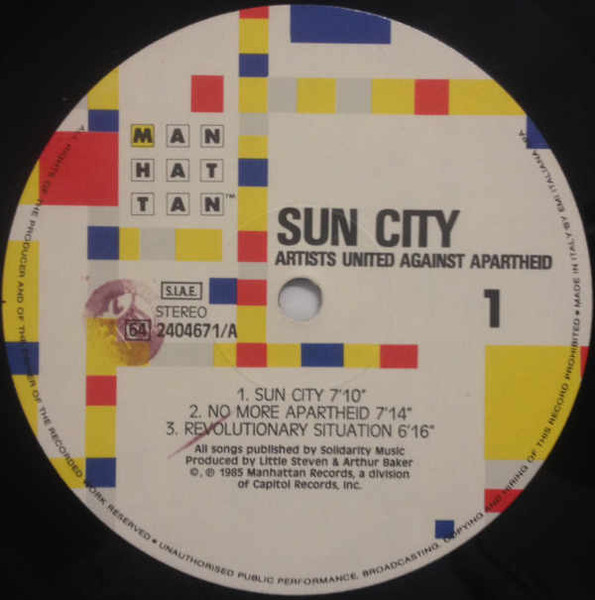 Artists United Against Apartheid - Sun City | Manhattan Records (64 2404671) - 3
