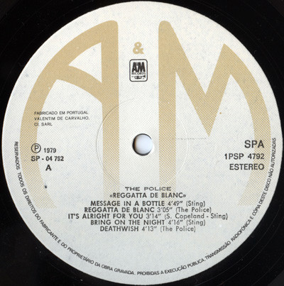 The Police - Reggatta De Blanc | A&M Records (1 PSP 4792) - 3