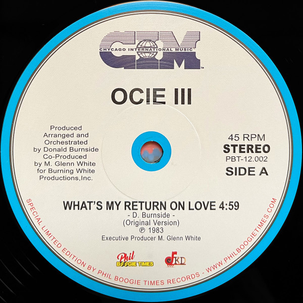 Ocie III - What's My Return On Love | Phil Boogie Times (PBT-12.002) - 2 Ocie III - What's My Return On Love | Phil Boogie Times (PBT-12.002) - 2