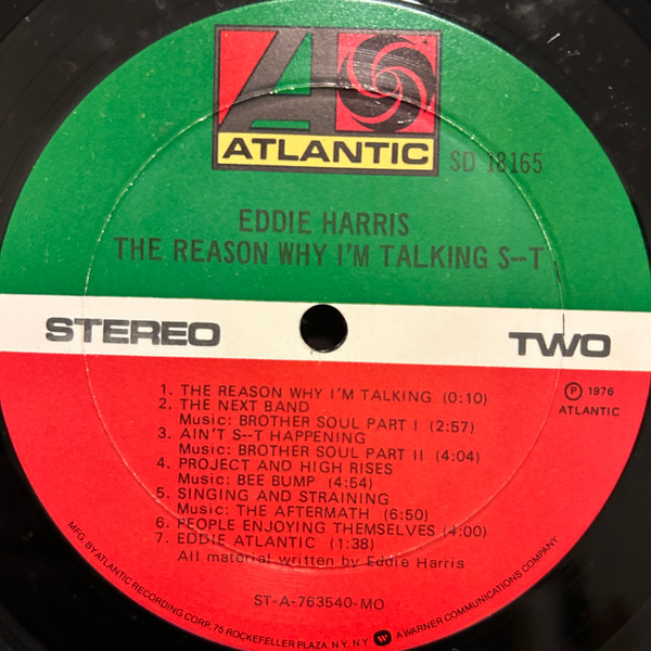 Eddie Harris - The Reason Why I'm Talking S--t | Atlantic (SD 18165) - 4 Eddie Harris - The Reason Why I'm Talking S--t | Atlantic (SD 18165) - 4