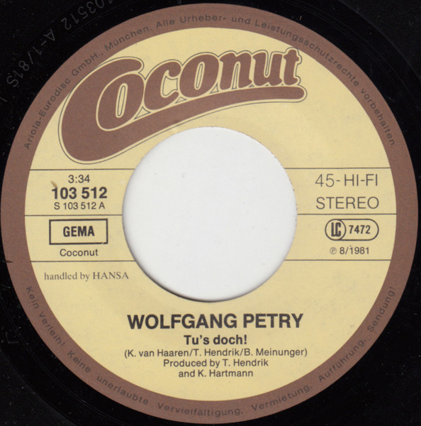 Wolfgang Petry - Tu's Doch! | Coconut (103 512) - 3