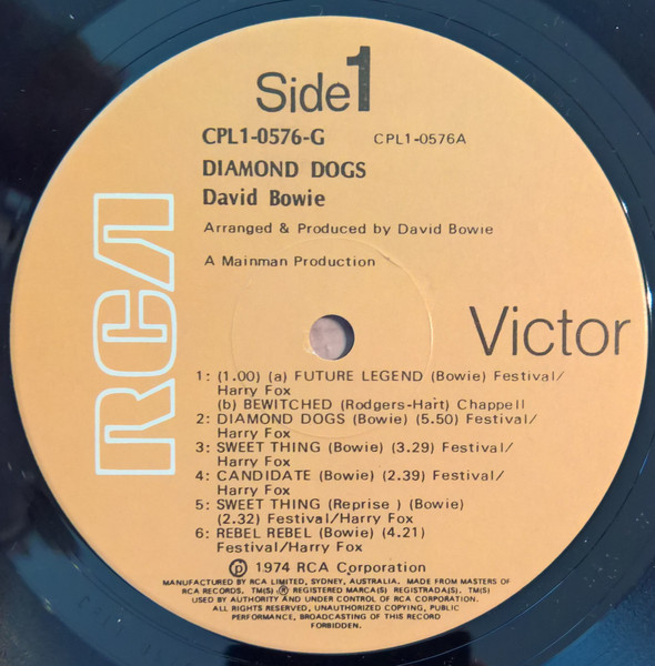 David Bowie - Diamond Dogs | RCA Victor (CPL1-0576-G) - 2 David Bowie - Diamond Dogs | RCA Victor (CPL1-0576-G) - 2