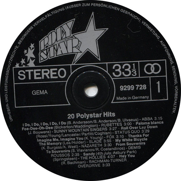 Various - 20 Polystar Hits | Polystar (9299 728) - 3