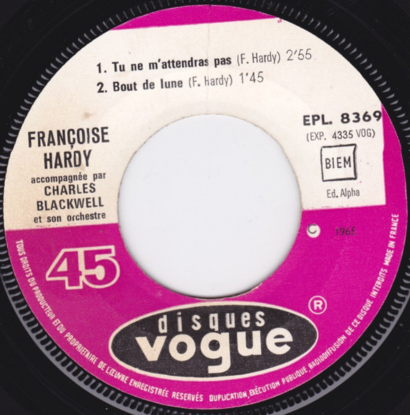 Françoise Hardy - Le Temps Des Souvenirs | Disques Vogue (EPL 8 369) - 4