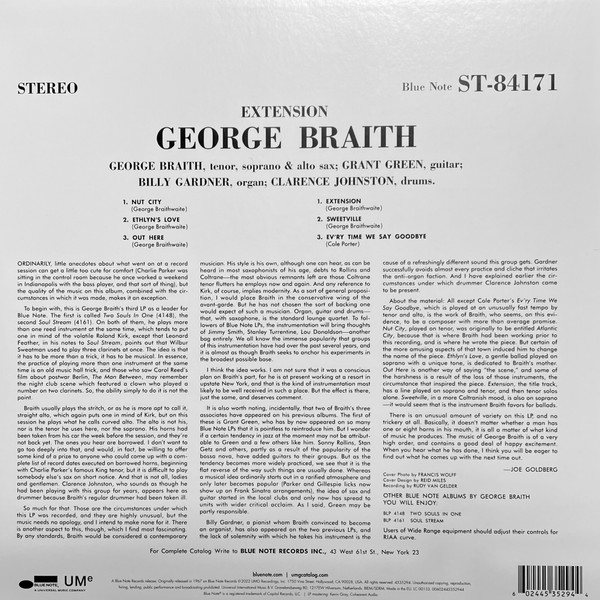 George Braith - Extension | Blue Note (4535294) - main