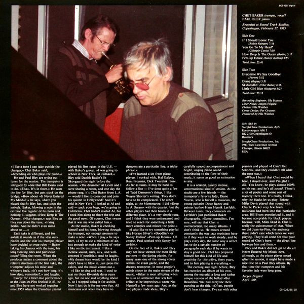 Chet Baker & Paul Bley - Diane | SteepleChase (SCS 1207) - 2 Chet Baker & Paul Bley - Diane | SteepleChase (SCS 1207) - 2