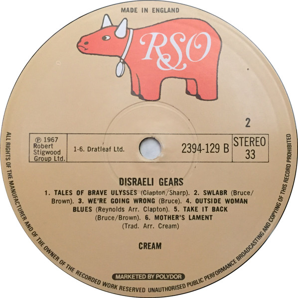 Cream - Disraeli Gears | RSO (2394 129) - 4 Cream - Disraeli Gears | RSO (2394 129) - 4