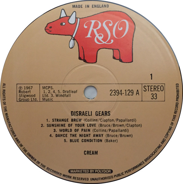 Cream - Disraeli Gears | RSO (2394 129) - 3 Cream - Disraeli Gears | RSO (2394 129) - 3