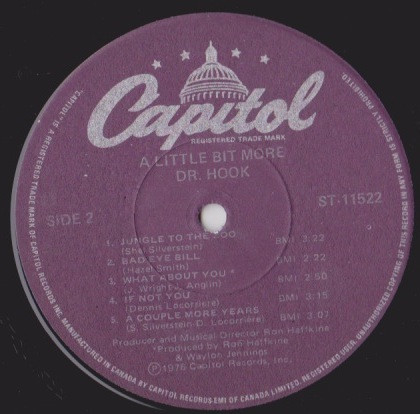 Dr. Hook - A Little Bit More | Capitol Records (ST- 11522) - 4 Dr. Hook - A Little Bit More | Capitol Records (ST- 11522) - 4