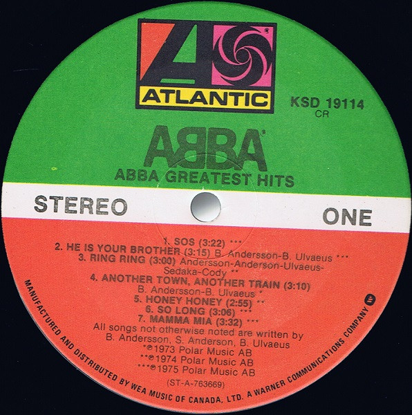 ABBA - Greatest Hits | Atlantic (KSD 19114) - 4 ABBA - Greatest Hits | Atlantic (KSD 19114) - 4