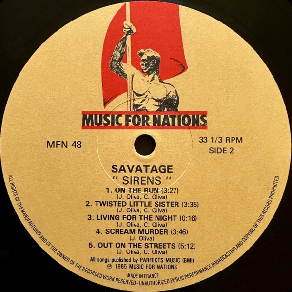 Savatage - Sirens | Music For Nations (MFN 48) - 4