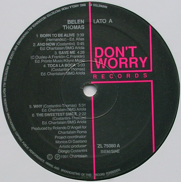 Belen Thomas - Belen Thomas | Don't Worry Records (ZL 75080) - 3 Belen Thomas - Belen Thomas | Don't Worry Records (ZL 75080) - 3