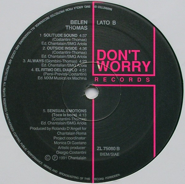 Belen Thomas - Belen Thomas | Don't Worry Records (ZL 75080) - 4 Belen Thomas - Belen Thomas | Don't Worry Records (ZL 75080) - 4