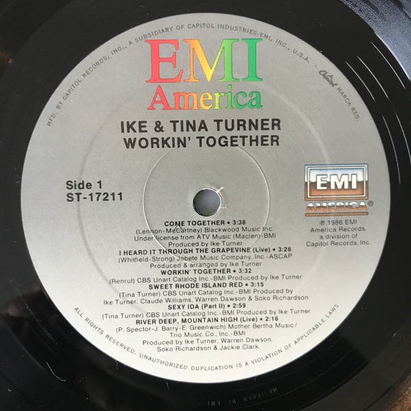 Ike & Tina Turner - Workin' Together (The Best Of The Rest) | EMI America (ST-17211) - 2