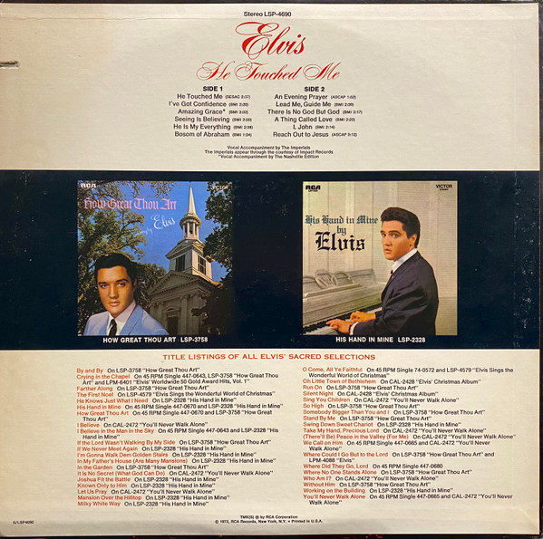 Elvis Presley - He Touched Me [Vinyl] | RCA Victor (LSP-4690) - 2
