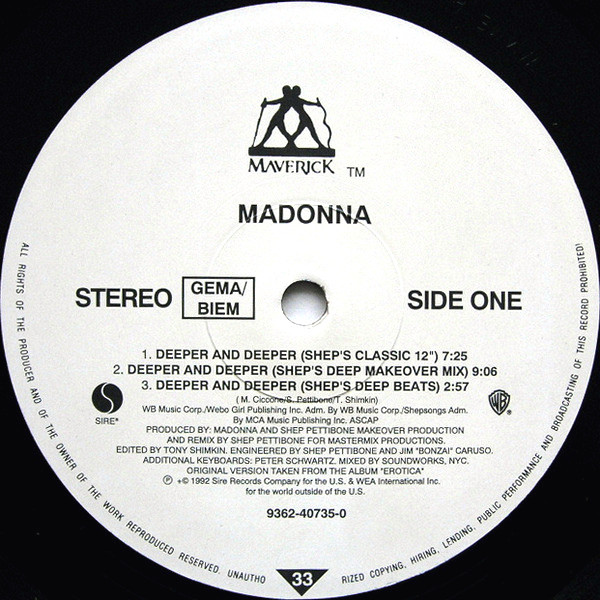 Madonna - Deeper And Deeper | Maverick (9362 40735 0) - 3