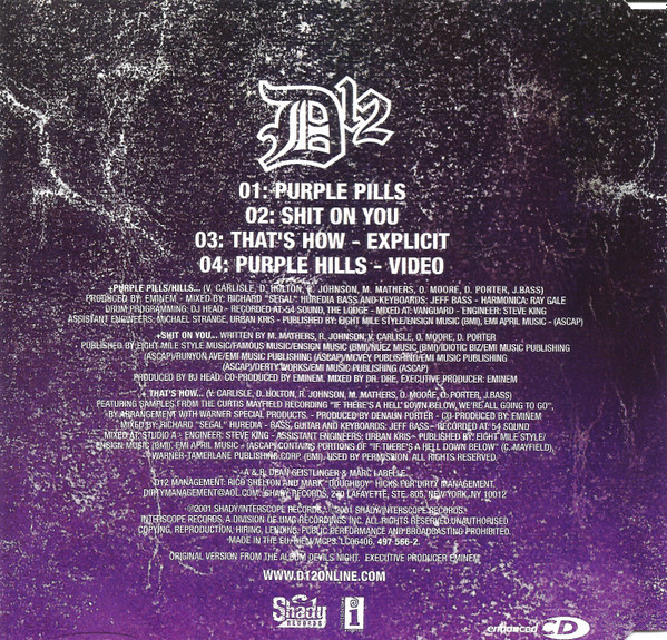 D12 - Purple Pills | Shady Records (497 566-2) - 2
