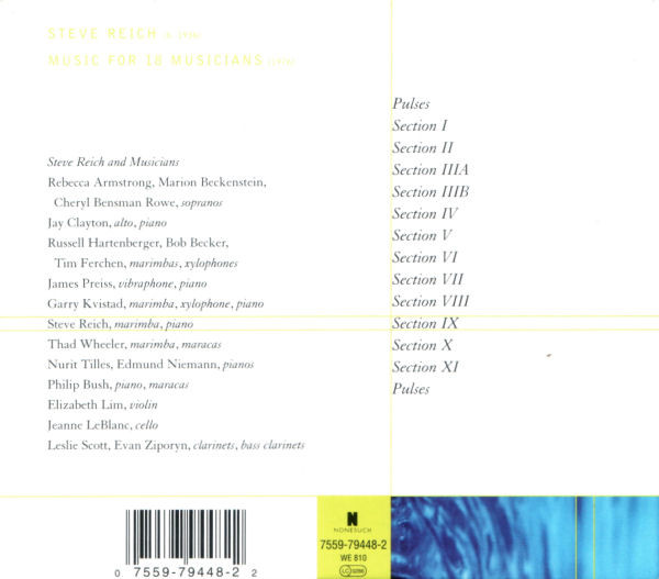 Steve Reich - Music For 18 Musicians | Nonesuch (7559-79448-2) - 2