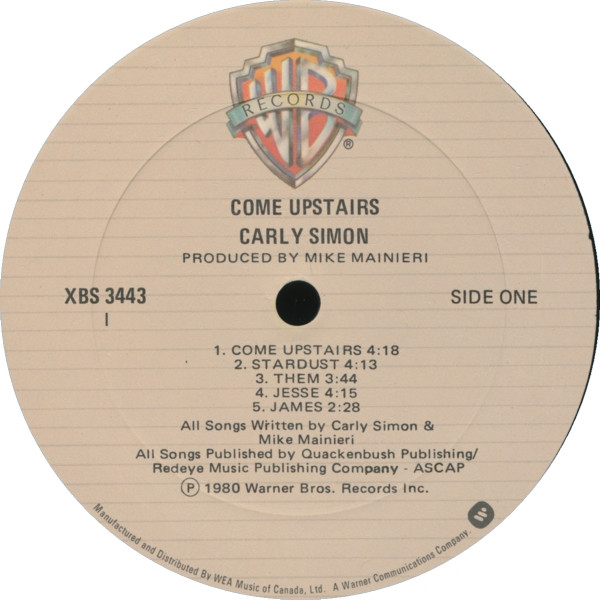 Carly Simon - Come Upstairs | Warner Bros. Records (XBS 3443) - 3 Carly Simon - Come Upstairs | Warner Bros. Records (XBS 3443) - 3