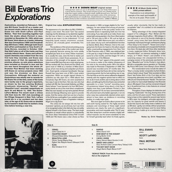 The Bill Evans Trio - Explorations | WaxTime (771736) - 2 The Bill Evans Trio - Explorations | WaxTime (771736) - 2