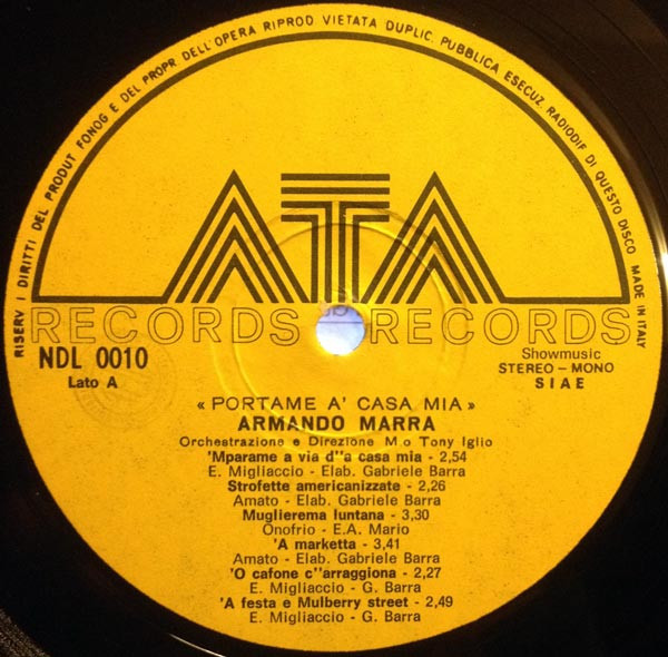 Armando Marra - Portame A' Casa Mia | ATA Records (NDL 0010) - 3