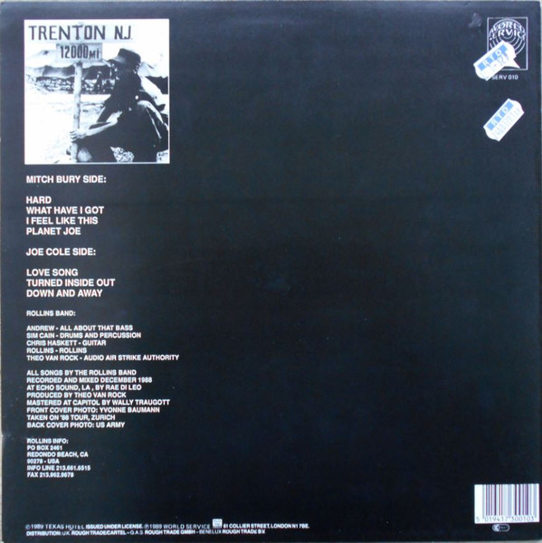 Rollins Band - Hard Volume | World Service (SERV 010) - 2 Rollins Band - Hard Volume | World Service (SERV 010) - 2