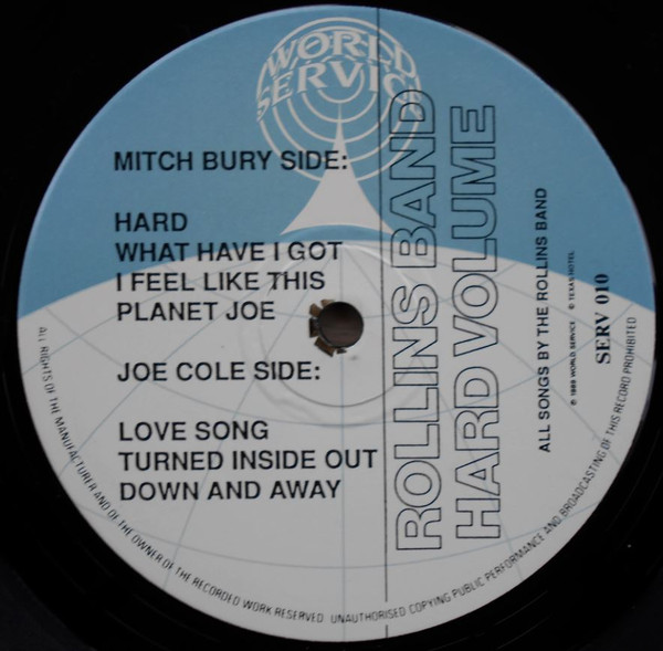 Rollins Band - Hard Volume | World Service (SERV 010) - 3 Rollins Band - Hard Volume | World Service (SERV 010) - 3
