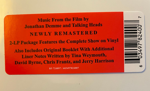 Talking Heads - Stop Making Sense (Music From A Film By Jonathan Demme And Talking Heads) | Sire (R5 724897) - 2 Talking Heads - Stop Making Sense (Music From A Film By Jonathan Demme And Talking Heads) | Sire (R5 724897) - 2
