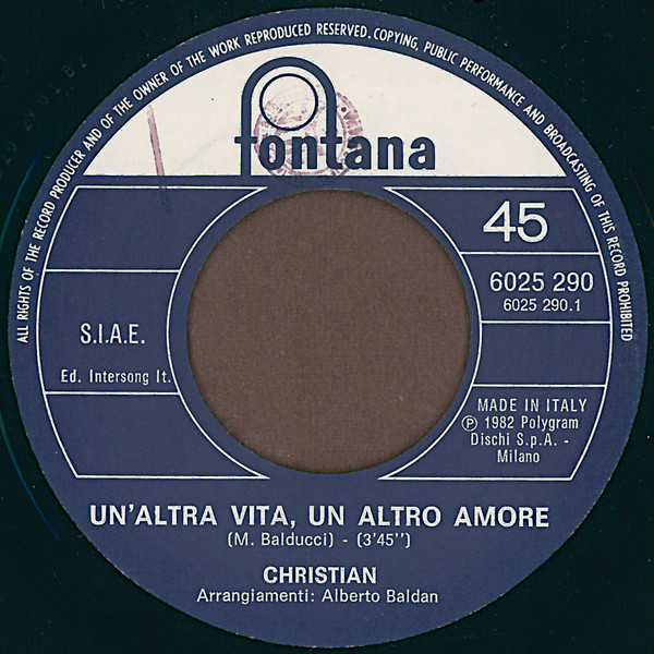 Christian - Un'Altra Vita, Un Altro Amore | Fontana (6025 290) - 3
