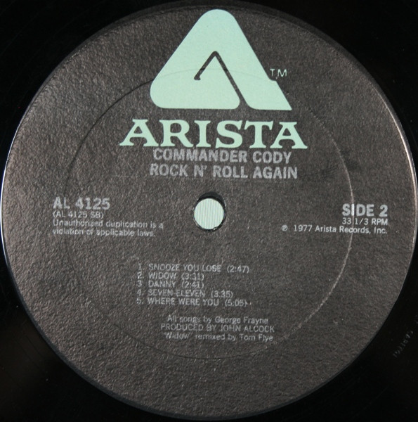 Commander Cody Band - Rock N' Roll Again | Arista (AL 4125) - 4 Commander Cody Band - Rock N' Roll Again | Arista (AL 4125) - 4