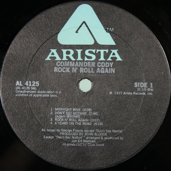 Commander Cody Band - Rock N' Roll Again | Arista (AL 4125) - 3 Commander Cody Band - Rock N' Roll Again | Arista (AL 4125) - 3
