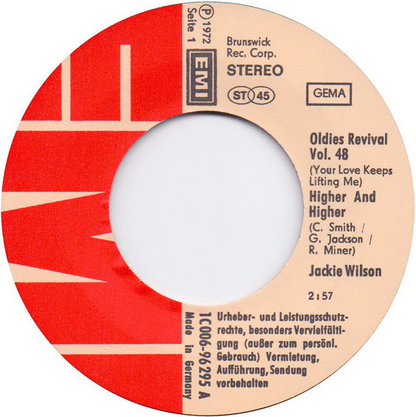 Jackie Wilson - Higher And Higher | EMI (1C006-96295) - 2