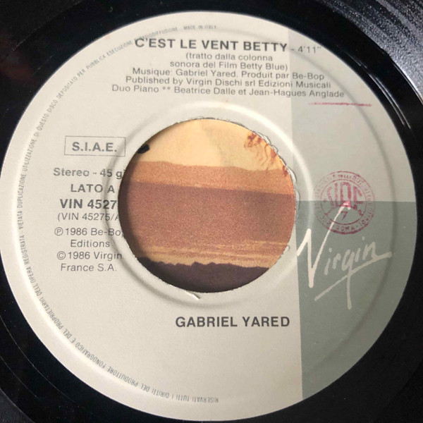 Gabriel Yared - C'est Le Vent, Betty | Virgin (VIN 45275) - 3 Gabriel Yared - C'est Le Vent, Betty | Virgin (VIN 45275) - 3