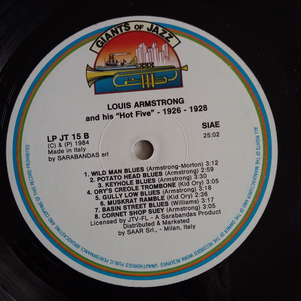 Louis Armstrong & His Hot Five & Louis Armstrong & His Hot Seven - 1926 - 1928 | Giants Of Jazz (LP JT 15) - 4