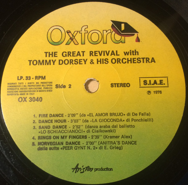 Tommy Dorsey And His Orchestra - The Great Revival | Oxford (OX/3040) - 4