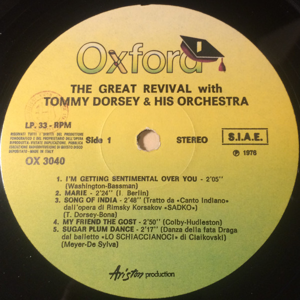 Tommy Dorsey And His Orchestra - The Great Revival | Oxford (OX/3040) - 3