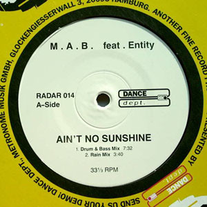 M.A.B. Feat. Entity - Ain't No Sunshine | Dance Dept. (RADAR 014) - main M.A.B. Feat. Entity - Ain't No Sunshine | Dance Dept. (RADAR 014) - main