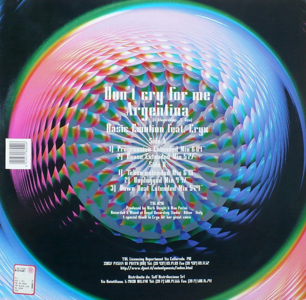 Basic Emotion Feat. Eryx - Don't Cry For Me Argentina | The Black Label (TBL 0296) - 2 Basic Emotion Feat. Eryx - Don't Cry For Me Argentina | The Black Label (TBL 0296) - 2