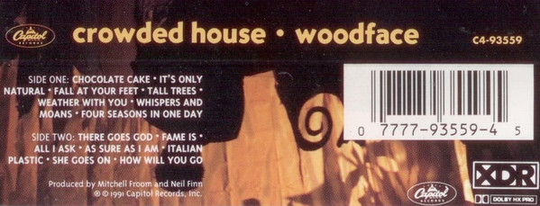 Crowded House - Woodface [Cassette] | Capitol Records (C4-93559) - 3