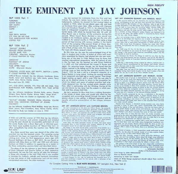 J.J. Johnson - The Eminent Jay Jay Johnson Volume 1 | Blue Note (BLP 1505) - 2 J.J. Johnson - The Eminent Jay Jay Johnson Volume 1 | Blue Note (BLP 1505) - 2