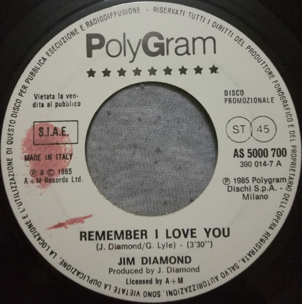 Stefano Rosso / Jim Diamond - Bella È L'Età - Remember I Love You | PolyGram (AS 5000 700) - 2