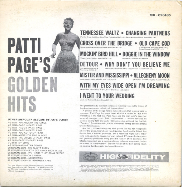 Patti Page - Golden Hits | Mercury (MG-C20495) - 2 Patti Page - Golden Hits | Mercury (MG-C20495) - 2