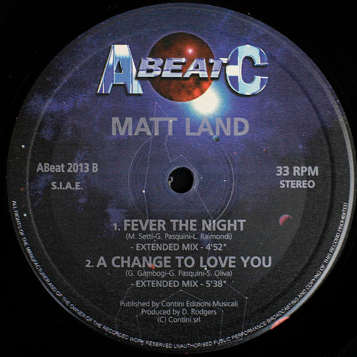 Matt Land - Captain Fantastic / Fly To Me / Fever The Night / A Chance To Love You | A.Beat-C. (ABeat 2013) - 4