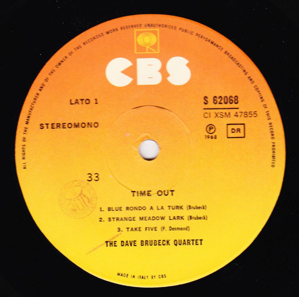 The Dave Brubeck Quartet - Time Out | CBS (S 62068) - main The Dave Brubeck Quartet - Time Out | CBS (S 62068) - main