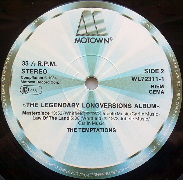 The Temptations / Rare Earth - The Legendary Long Versions Album | Motown (WL 72311 (2)) - 4