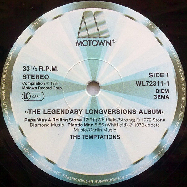 The Temptations / Rare Earth - The Legendary Long Versions Album | Motown (WL 72311 (2)) - 3