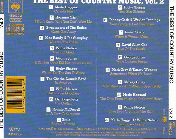 Various - The Best Of Country Music Vol. 2 | CBS (451030 2) - 2